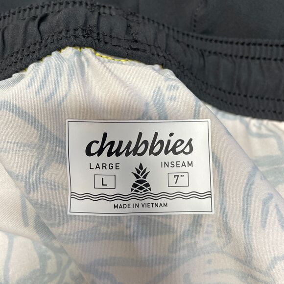 Chubbies Men Swim Shorts Trunks Board Size Large Black M219 -18 - Picture 7 of 16